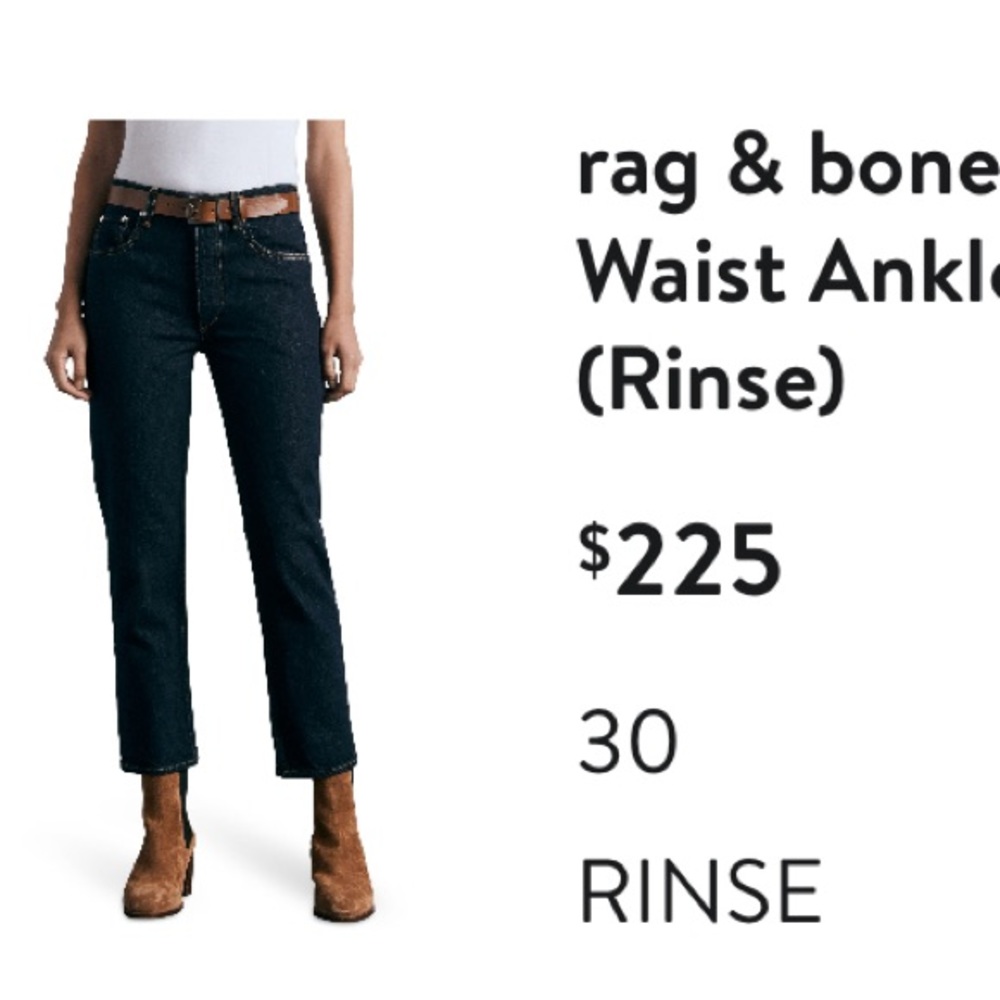 rag & bone ICONS Nina High Waist Ankle Cigarette Jeans (Rinse)